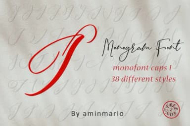 Monogram I by aminmario — Script Handwritten Font — thumbnail 1
