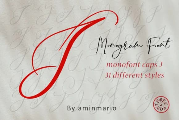Monogram J by aminmario — Script Handwritten Font
