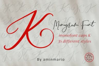 Monogram K by aminmario — Script Handwritten Font — thumbnail 1