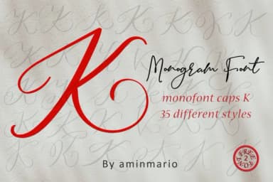 Monogram K by aminmario — Script Handwritten Font — thumbnail 5