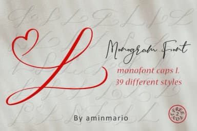 Monogram L by aminmario — Script Handwritten Font — thumbnail 1