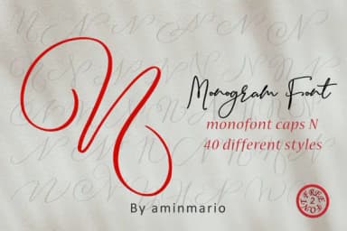 Monogram N by aminmario — Script Handwritten Font — thumbnail 5