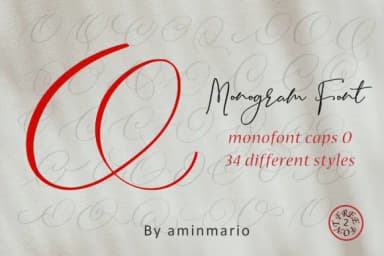Monogram O by aminmario — Script Handwritten Font — thumbnail 1