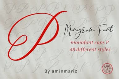 Monogram P by aminmario — Script Handwritten Font — thumbnail 1