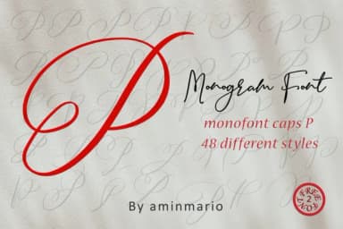 Monogram P by aminmario — Script Handwritten Font — thumbnail 5