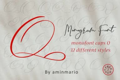 Monogram Q by aminmario — Script Handwritten Font — thumbnail 1