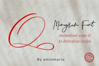 Monogram Q by aminmario — Script Handwritten Font — thumbnail 5