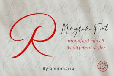 Monogram R by aminmario — Script Handwritten Font — thumbnail 1