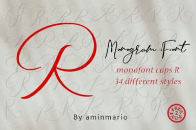 Monogram R by aminmario — Script Handwritten Font — thumbnail 5
