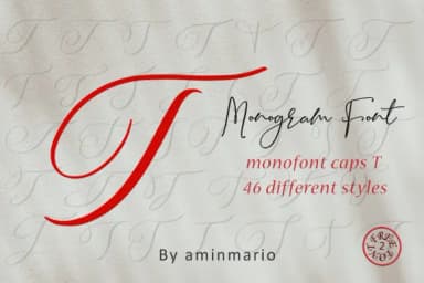 Monogram T by aminmario — Script Handwritten Font — thumbnail 1
