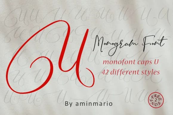 Monogram U by aminmario — Script Handwritten Font