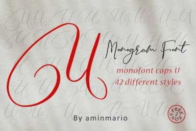 Monogram U by aminmario — Script Handwritten Font — thumbnail 1
