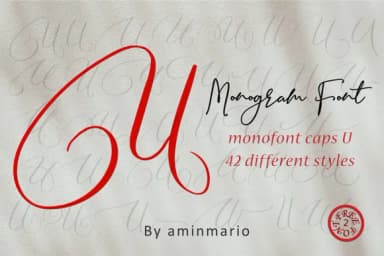 Monogram U by aminmario — Script Handwritten Font — thumbnail 5