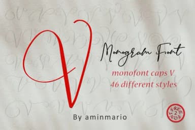 Monogram V by aminmario — Script Handwritten Font — thumbnail 5