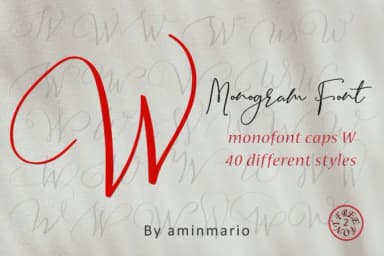 Monogram W by aminmario — Script Handwritten Font — thumbnail 1