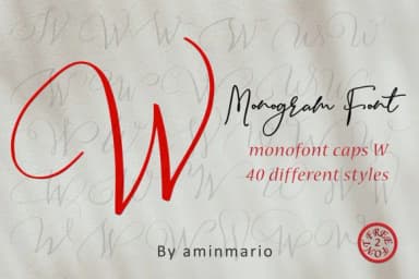Monogram W by aminmario — Script Handwritten Font — thumbnail 5