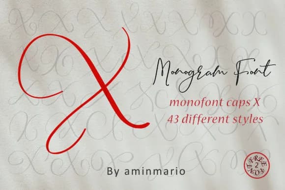 Monogram X by aminmario — Script Handwritten Font