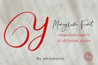Monogram Y by aminmario — Script Handwritten Font — thumbnail 1