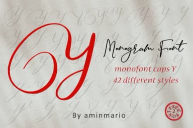 Monogram Y by aminmario — Script Handwritten Font — thumbnail 5