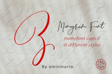 Monogram Z by aminmario — Script Handwritten Font — thumbnail 1