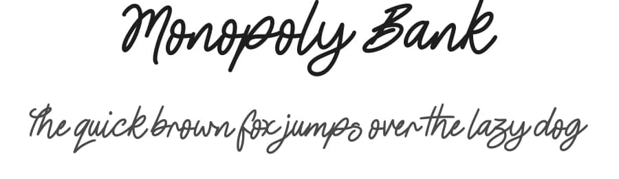 Monopoly Bank by JSH creates — Script Handwritten Font