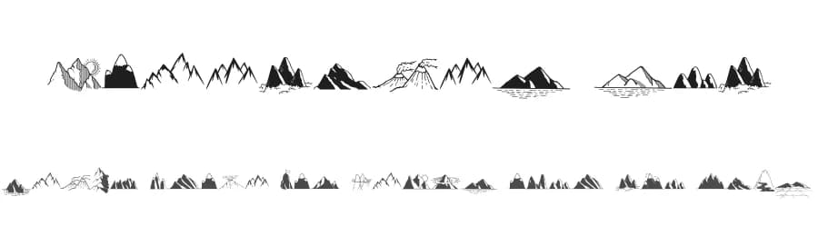 Mountains Set by lolisfresh — Dingbats Font — preview 1