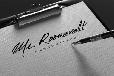 Mr. Roosevelt Font by Marcelo Inez — Script Handwritten Font — thumbnail 1