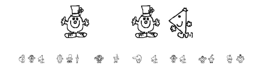 Mr Men by Pearlygates — Dingbats Font — preview 1