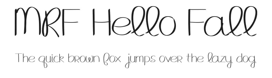 MRF Hello Fall by Sabrina Schleiger — Script Handwritten Font