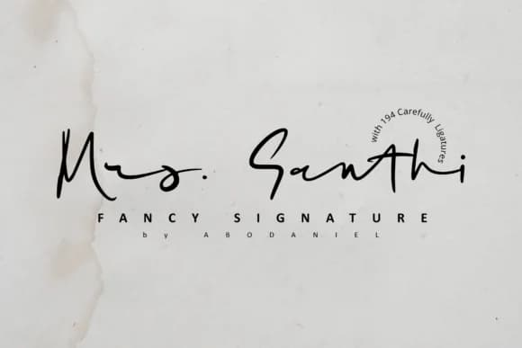 Mrs. Santhi Font by Abodaniel — Script Handwritten Font
