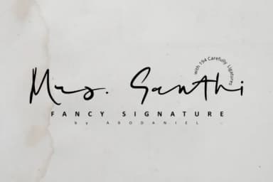 Mrs. Santhi Font by Abodaniel — Script Handwritten Font — thumbnail 1