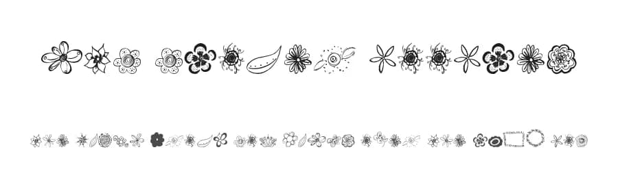 MTF Flower Doodles by Miss Tiina Fonts - MTF — Dingbats Font