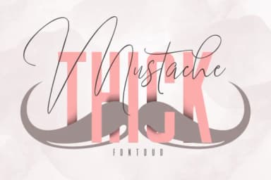 Mustache and Thick Font by eyetype2000 — Script Handwritten Font — thumbnail 1