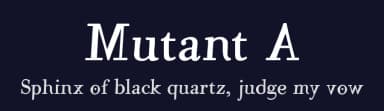 Mutant A by Manfred Klein — Sans Serif Font — thumbnail 2