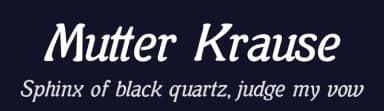 Mutter Krause by Peter Wiegel — Sans Serif Font — thumbnail 2