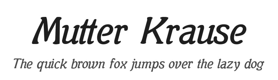 Mutter Krause by Peter Wiegel — Sans Serif Font