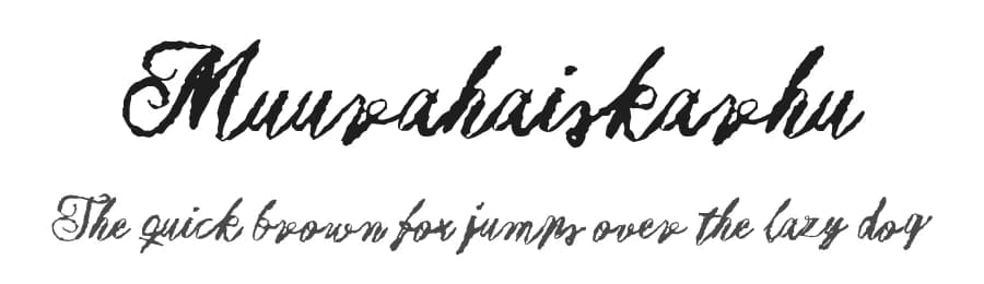 Muurahaiskarhu by Juha Korhonen — Script Handwritten Font