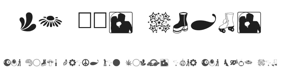 My 70s Dings by Jess Latham — Dingbats Font — preview 1