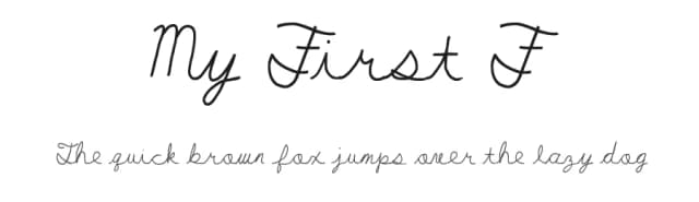 My First F by Kirk Shelton — Script Handwritten Font