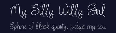 My Silly Willy Girl by Vanessa Bays — Script Handwritten Font — thumbnail 2
