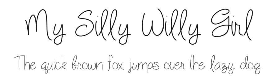 My Silly Willy Girl by Vanessa Bays — Script Handwritten Font