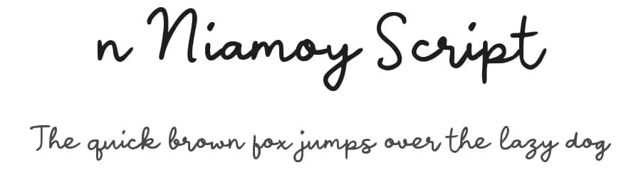 n Niamoy Script by wepfont.com — Script Handwritten Font