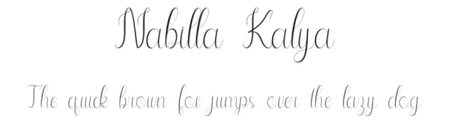 Nabilla Kalya by Alfin Ridhowi — Script Handwritten Font