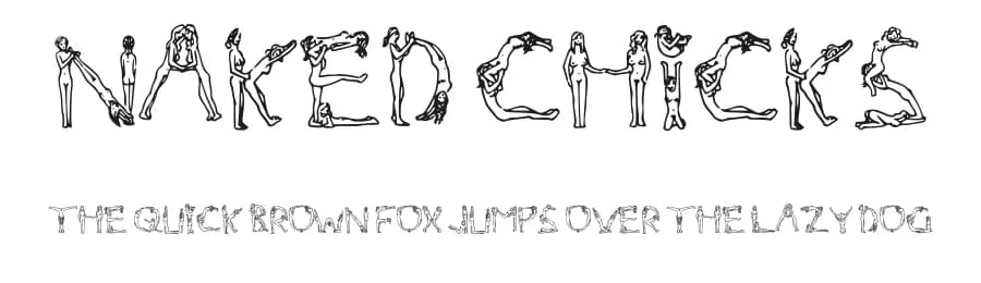 Naked Chicks by Tim Sutcliffe — Dingbats Font