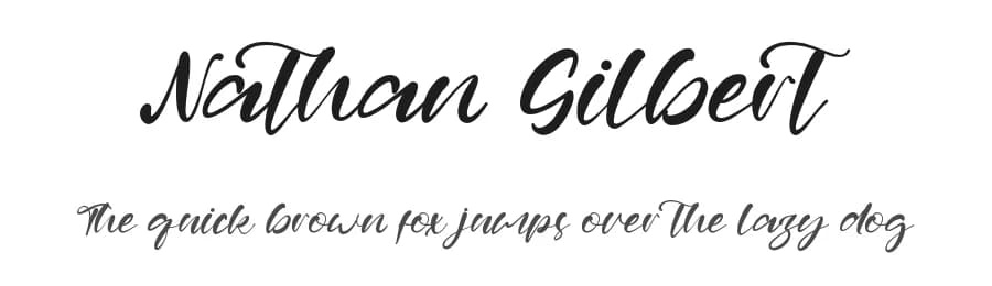 Nathan Gilbert by Kong Font — Script Handwritten Font