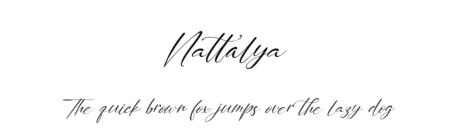 Nattalya by Kong Font — Script Handwritten Font