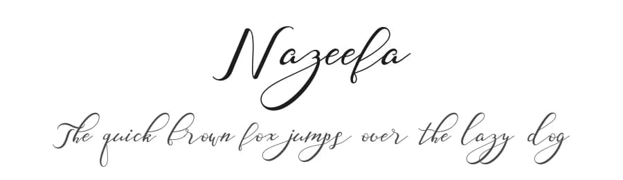 Nazeefa by aqr typeface — Script Handwritten Font
