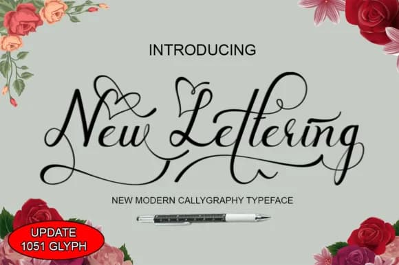 New Lettering Font by art design — Script Handwritten Font