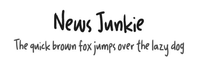 News Junkie by bogstav — Script Handwritten Font