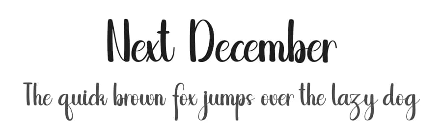 Next December by creatype designer — Script Handwritten Font